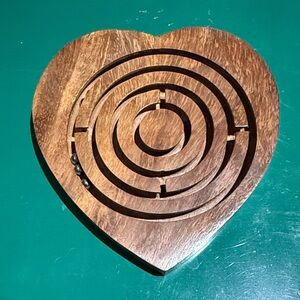 Heart-Shaped Wooden Maze Game